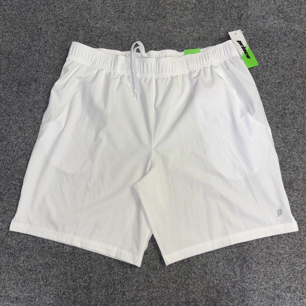 NWT PRINCE Men's Size XXL Match White 9”woven Shorts